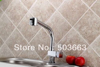 Deck Mounted Single Handle Chrome Kitchen pull out Faucet Mixer Tap Sprayer Swivel Faucet L-1580