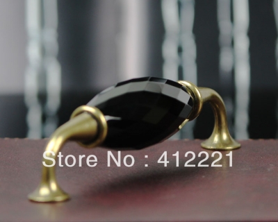 Free Shipping 10pcs 96mm pitch antique hardware black crystal faces handle Cupboard Decorative Handle Fit Easy