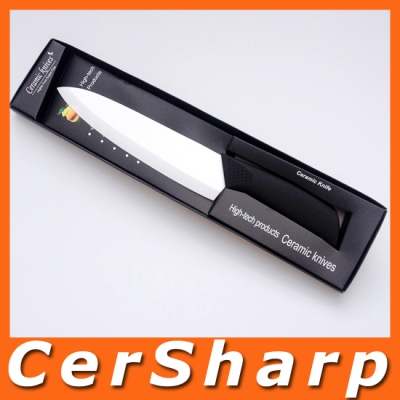 Free Shipping 8 "Chef Knife White Blade Black Non-slip Handle Ceramic Knife # A016