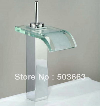 Free Shipping Deck Mounted Bath Sink Faucet Mixer Tap Basin Faucet Vessel Tap Sink Faucet Waterfall Faucet L-0185