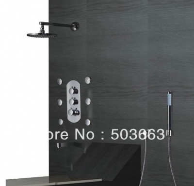 Free shipping ! Luxury shower set faucet bathroom brass chrome wall mounted rainfall b8887