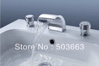 New Fashion Wholesale 3PCS Waterfall Bathtub Faucet Brass Wall Mounted Chrome Mixer Tap Cranes Chrome S-808