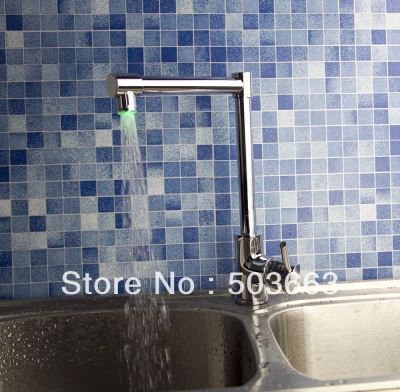 Tall 295mm Wholesale Chrome Single Handle Kitchen Swivel Sink Led Faucet Mixer Tap Vanity Faucet S-106