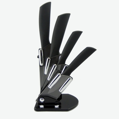 VICTORY,Ultra Sharp Black Handle Ceramic Knife Sets 3\4\5\6inch+Ceramic Peeler+Holder(free shipping)