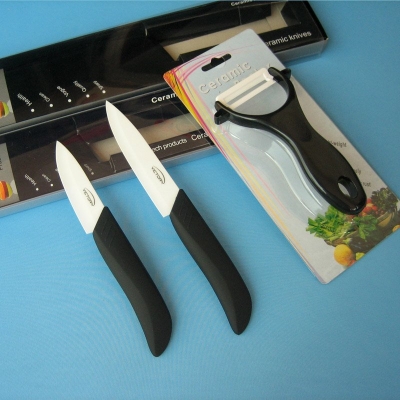 Victory ,3PCS/set, 3 inch+4 inch+peeler Ceramic Knife Sets +Retail package, CE FDA certified