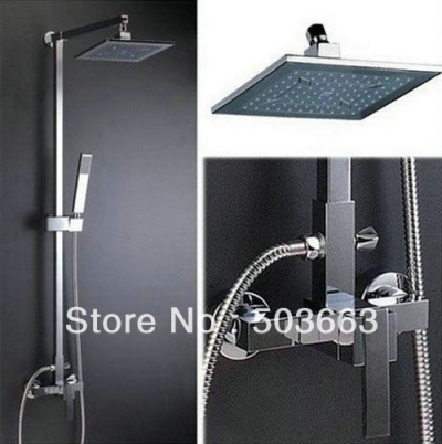 Wholesale New Bathroom mixer wall mounted Chrome Rainfall Shower Head Spray Set Faucet S-599 [Shower Faucet Set 2098|]