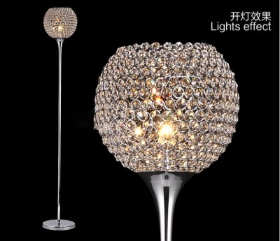 modern fashion brief luxury k9 crystal floor lamp living room home decor lampshade lighting e27 110-240v