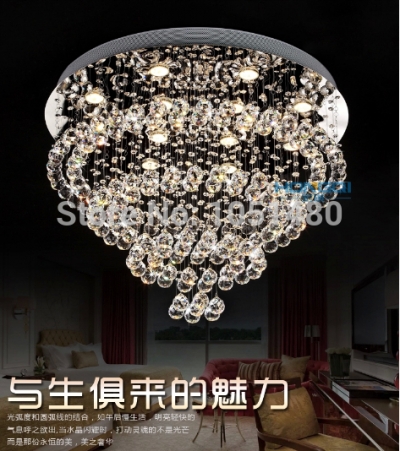 modern round k9 crystal lights ceiling chandelier lighting fixtures for living /dinning room dia600*h600mm
