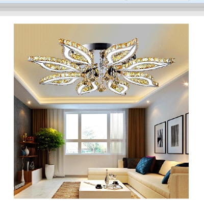 princess flush mount remote control square crystal ceiling lights fixture bedroom led wireless living room ceiling lamp