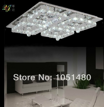 promotion s modern square restaurant lamp lustre led crystal ceiling light l600*w600