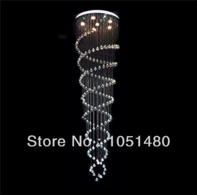 s hight quality double spiral living room crystal chandelier lamps dia500*h2000mm
