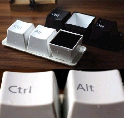 tea cup set free shipping Keyboard cup fashion cup per set include ctrl del alt 3 pieces/mugs and cups