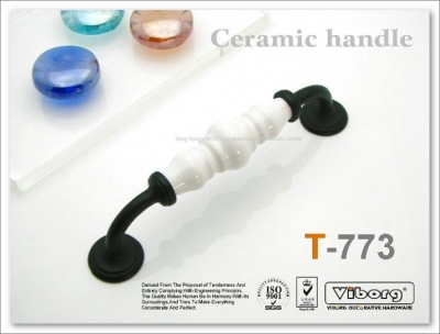 (4 pieces/lot) 128mm VIBORG Ceramic+Zinc Alloy Drawer Handles & Cabinet Handles &Drawer Pulls & Cabinet Pulls, T-773