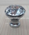 100PCS/ LOT 30 MM CRYSTAL CLEAR CABINET KNOBS WITH ZINC CHORME BASE