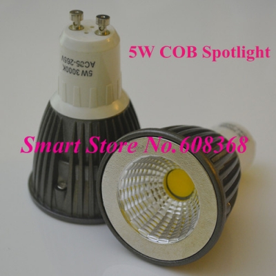 12pcs/lot gu10 5w cob lamp cup ac110v/220v/230v/240v 5w cob led bulb warm white/cool white [cob-lights-3498]