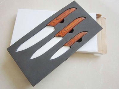 3PCS 3"+5"+6" inch Never Rusty Super Sharp Ceramic Knives Set Color Wood Handle Paring Knife+Utility Knife+slicing Knife set [Ceramic Knives 40|]