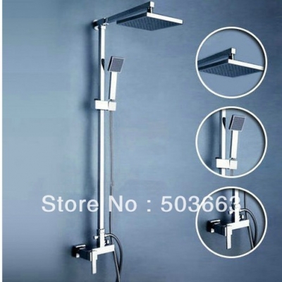 8" Rainfall Shower head+ Arm + Control Valve+Handspray Shower Faucet Set CM0598