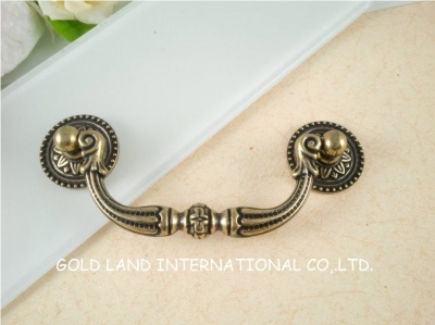 95mm Free shipping bronze-colored zinc alloy antique drawer handle