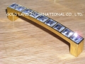 96mm Free shipping crystal glass golden color furniture cabinet handle