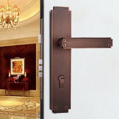 Chinese antique LOCK Red bronze ?Door lock handle door levers out door furniture door handle Free Shipping pb34