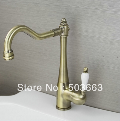 Contemporary Antique Brass kitchen Swivel Sink Faucet Mixer Taps Vanity Faucet L-A37
