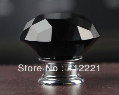 NEW Free shipping 10pcs/lot 40mm Black Diamond Crystal Cupboard Pull in High Quality housewarming Gifts