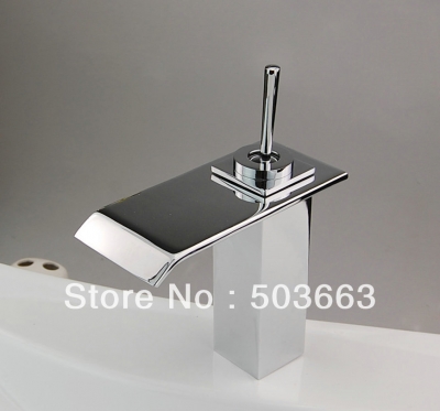 Single Handle Chrome Shine Bathroom Basin Faucet Mixer Tap Vanity Faucet Chrome Finish L-6009