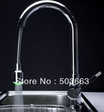 Single Handle Extensible LED Kitchen sink Faucet Pull Out Spray Mixer Tap S-701