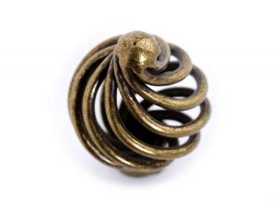 Small Size Round Antique Brass Birdcage Furniture Drawer Pull Handle Cabinet Knobs Iron Material ( D:35MM H:55MM )