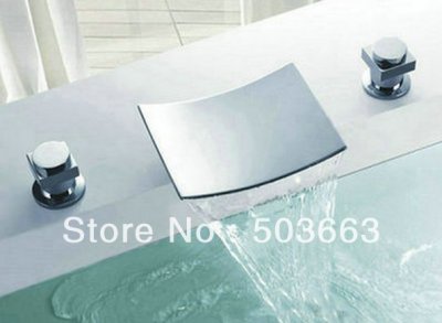 Waterfall Bathroom Basin Mixer Tap Bathtub Three Piece Faucet Set YS-8803k