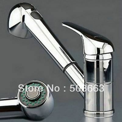 Wholesale New Single Hang Brass Kitchen Faucet Basin Sink Pull Out Spray Mixer Tap S-827