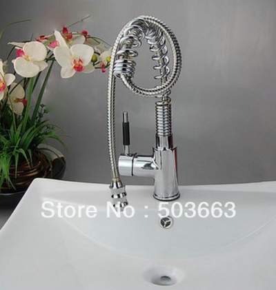 Wholesale Single Handle Deck Mounted Kitchen Brass Faucet Basin Sink Pull Out Spray Vanity Mixer Tap S-742