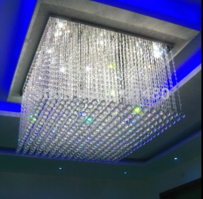 new arrival square design large crystal chandeliers led luminaire luxury foyer chandeliers