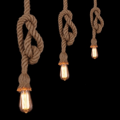 retro single/double heads rope pendant lights loft vintage hand knitted hemp rope lamp restaurant bedroom shop pendant lamp