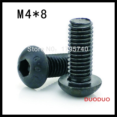 100pcs iso7380 m4 x 8 grade 10.9 alloy steel screw hexagon hex socket button head screws
