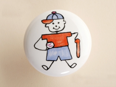 10Pcs Furniture Hardware Ceramic Child Baseball Boy Kitchen Drawer Knobs(Diameter:38mm) [Ceramic Cabinet handle 9|]