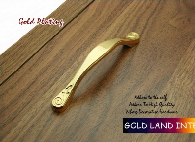 128mm Free shipping zinc alloy be plating 24K golden cabinet handle\\furniture handle\\drawer handle [24k Golden Color Handles & K]