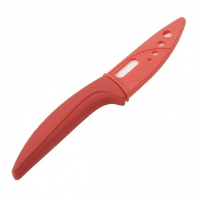 3" Chef Kitchen Cutlery Ceramic knife Knives with Sheath red