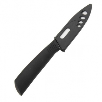 4" Chef Kitchen Ceramic Knife Knives with Blade Guard Protector (10 CM-Blade) black