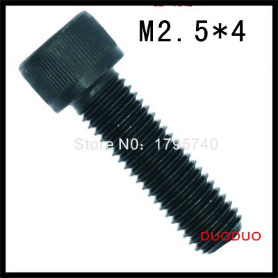 500pc din912 m2.5 x 4 grade 12.9 alloy steel screw black full thread hexagon hex socket head cap screws