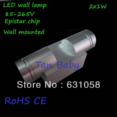 5pcs/lot retail guarantee 2w led wall lamp high power led lamp indoor & outdoor decoration 85-265vac rohs ce