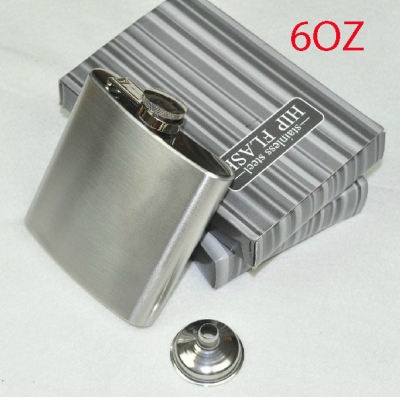 6OZ Stainless Steel Portable Hip Flask Personalised Gifts Gift Box Packing 170ML Flagon With Filling Funnel
