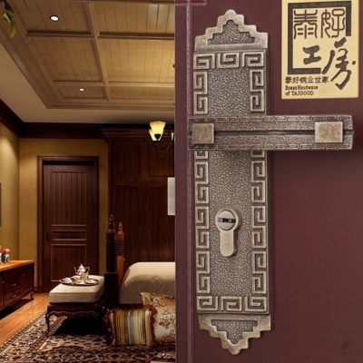 Chinese antique LOCK Brass OB ?Door lock handle door levers out door furniture door handle Free Shipping(3 pcs/lot) pb32 [DOOR LOCK-Other 105|]