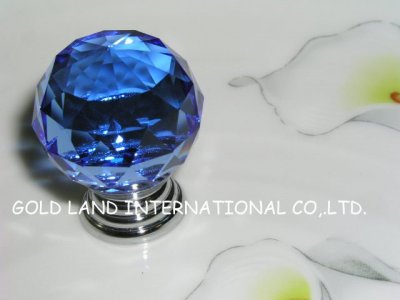 D40mm Free shipping blue crystal glass kitchen cabinet knobs /hottest-selling cabinet knob [A&L Crystal Glass Knobs &]