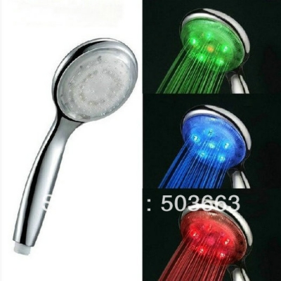 LED no need battery faucet bathroom hand head shower 3 color b8155 led light handheld shower