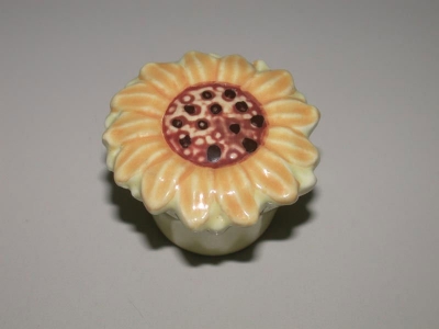 Porcelain sunflower cartoon cabinet knob\12pcs lot\porcelain handle\porcelain knob