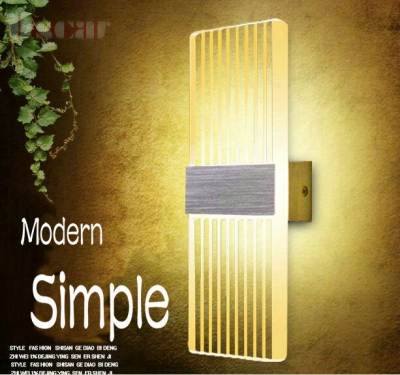 ac85-265v 6w warm white led wall lamp bedroom bedside lamp modern minimalist living room wall sconce aisle light surface mount [wall-lamps-4620]