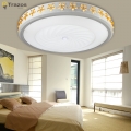 acrylic cover led ceiling lights surface mounted modernas luminarias de teto crystal fliower round shade plafon light