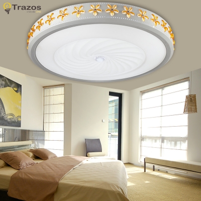 acrylic cover led ceiling lights surface mounted modernas luminarias de teto crystal fliower round shade plafon light [led-ceiling-lights-2725]