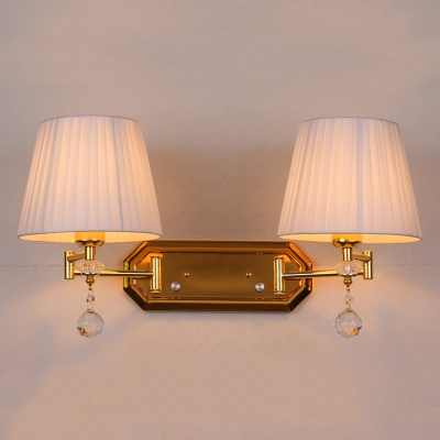 adjustable double arm wall sconce dimmer switch wall light vintage wall lamp bedroom hallway wall lamps fabric cover